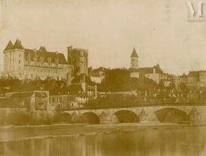 PECARRERE Emile Pec 1840-1852,Vue de Pau, château et basse ville,1851,Millon & Associés 2022-06-21