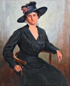 PECHAN Jozsef 1875-1922,Kalapos hölgy portréja,Nagyhazi galeria HU 2012-12-11