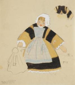 PECHE Andree 1900-1900,Fillette en costume breton,Ader FR 2014-11-14