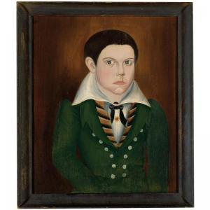 PECK Sheldon 1797-1869,portrait of a boy in a green suit,1828,Sotheby's GB 2004-01-16