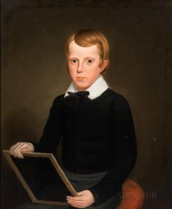 PECKHAM Robert Deacon 1785-1877,Portrait of a Boy with a Slate,Skinner US 2022-08-13