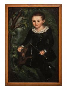 PECKHAM Robert Deacon 1785-1877,Portrait of Boy with Dog,Hindman US 2023-11-03