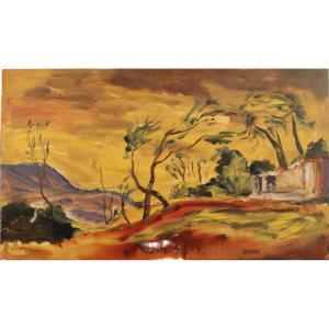 PECORAINO Aldo 1927-2017,Paesaggio ventoso,Galleria Sarno IT 2023-11-24