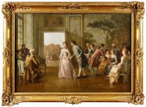 PECRUS Charles Francois 1826-1907,L'invitation à la danse ou Scène courtisane,Osenat FR 2023-11-26