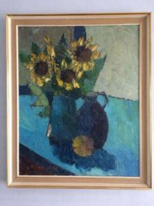 PEDERSEN Arnold William 1912-1986,Still life with sunflowers,Bruun Rasmussen DK 2021-09-23