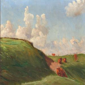 PEDERSEN BELLINGE Christian 1897-1984,Landscape with brown fields,Bruun Rasmussen DK 2012-10-08