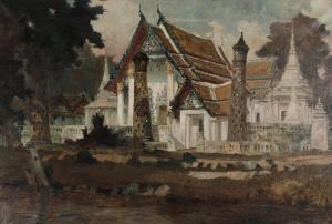 PEDERSEN Hugo Vilfred 1870-1959,From a Temple in Bangkok, Thailand,Bruun Rasmussen DK 2023-01-30