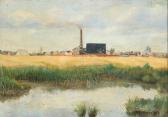 PEDERSEN Ole 1856-1898,An industrial landscape,1893,Bruun Rasmussen DK 2019-09-16