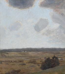 PEDERSEN Ole 1856-1898,Landscape on a cloudy day,Bruun Rasmussen DK 2024-02-26