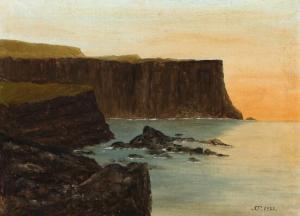 Pedersen Sigmund,Landscape with sunrise at the Faroe Islands,1923,Bruun Rasmussen DK 2021-11-15