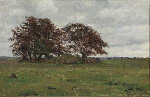 PEDERSEN Viggo C.F.V,Reddish brown autumn trees near Oedemark,1881,Bruun Rasmussen 2024-04-01