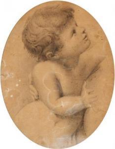 PEDERSEN Vilhelm Thomas 1820-1859,A baby boy on his mother's lap,1844,Bruun Rasmussen DK 2018-06-04