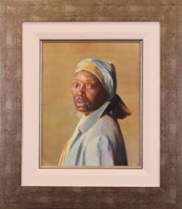 PEDERSON Jean 1962,Untitled, Portrait of a Woman with Headscarf,Hodgins CA 2022-08-08