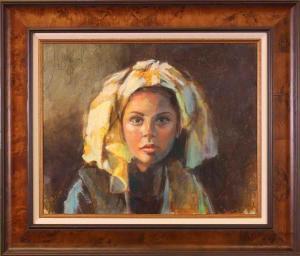 PEDERSON Jean 1962,Untitled, Portrait with Head Wrap,Hodgins CA 2022-08-08