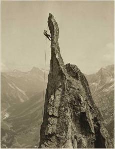 PEDRETT ANDREAS,Mountain guide Ph. Wieland at the Fiamma, Bergell,1930,Galerie Koller 2019-06-27