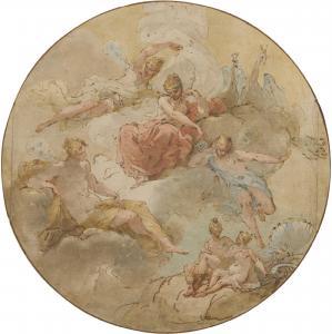 PEDRINI Filippo 1763-1856,Study for a ceiling decoration, with Juno and her ,Sotheby's GB 2022-01-26