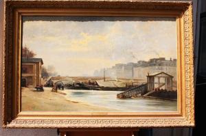 PEDRON Louis 1837-1880,Le pont Louis Philippe et l'Ile Saint Louis,Osenat FR 2012-07-01