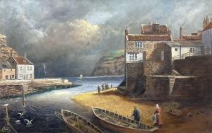 Peel Len,Cobles at Staithes with Stormy Skies,20th century,David Duggleby Limited GB 2022-04-09