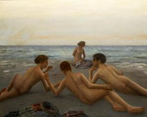 PEERDT te Ernst Carl Friedrich 1852-1932,Nudes by the sea,Peter Karbstein DE 2020-07-11