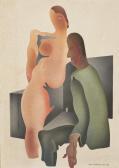 PEEREBOOM Luc 1901-1986,Homme assis et nu debout,1935,Piasa FR 2014-03-28