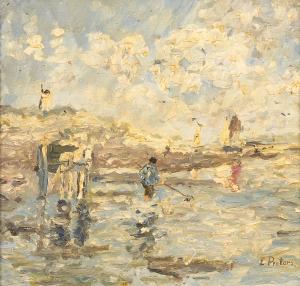 PEETERS E,Helle impressionistische Strandszene,1900,Wendl DE 2017-03-02