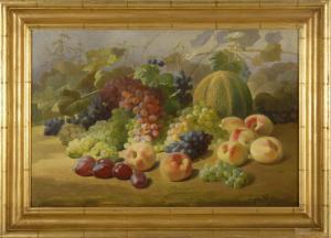 PEETERS EUGENE,Still life with grapes, apples, plums and a melon,Eldred's US 2010-08-04