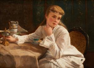 PEETERS François 1800-1900,Jeune fille à la sonnette de table,Horta BE 2016-01-18