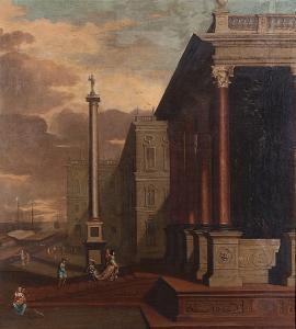 PEETERS Jacob 1675-1721,elegant figures on the steps of a palazzo, a view ,Sotheby's GB 2004-10-27
