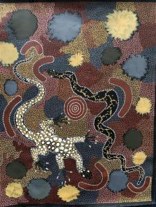 PEGGY Brown 1934,Alice Springs Snake Dreaming,1989,Theodore Bruce AU 2019-11-24