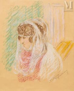 PEGURIER Auguste 1856-1936,Portrait de femme au voile,Millon & Associés FR 2024-01-30