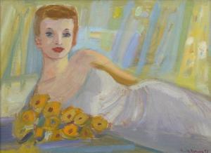 PEHAP Eric 1912-1981,Naine lilledega,1958,Baltic EE 2011-12-08