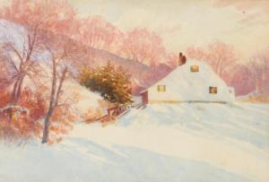 PEIRCE H. Winthrop 1850-1935,HOUSE IN SNOW,Sloans & Kenyon US 2015-07-24