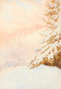 PEIRCE H. Winthrop 1850-1935,PINE TREE IN SNOWY LANDSCAPE,Sloans & Kenyon US 2015-07-24
