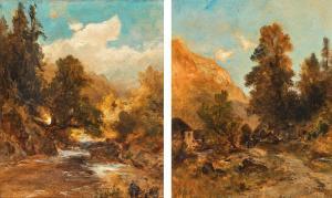 PEITHNER VON LICHTENFELS Eduard 1833-1912,Two landscapes (village and mountain str,Palais Dorotheum 2023-09-07