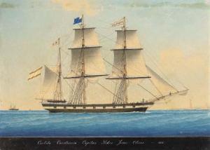 PELLEGRIN Louis Jean Baptiste 1808,The Spanish barque Constancia approaching M,1855,Christie's 2003-06-11