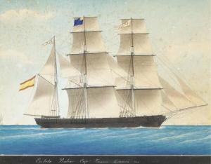 PELLEGRIN Louis Jean Baptiste 1808,The Spanish three-masted barque Balear h,1862-63,Christie's 2003-06-11