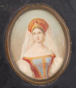 PELLEGRINI,Bust portrait of a young princess, wearing jewelle,Lacy Scott & Knight GB 2019-09-14