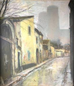 PELLETIER Antoine Jules,Rue après la pluie,Saint Germain en Laye encheres-F. Laurent 2020-12-19