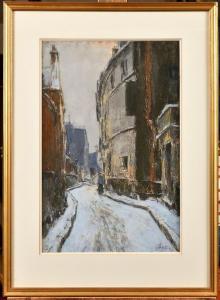 PELLETIER Pierre Jacques 1869-1931,Rue sous la neige,Osenat FR 2023-03-18