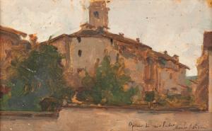 PELLIZZA DA VOLPEDO Giuseppe 1868-1907,Il borgo di Volpedo con la chiesa di San Pietro,1890,Finarte 2024-04-17