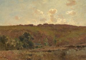 PELOUSE Leon Germain 1838-1891,Landscape at sunset,Galerie Koller CH 2023-09-22