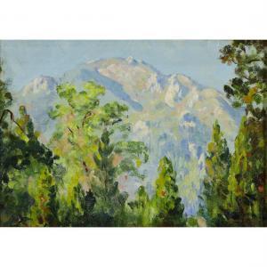 PELTON Agnes 1881-1961,Trees with Mountains Beyond,Clars Auction Gallery US 2022-07-17