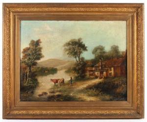 PEMBERY Richard John 1820-1891,Landschaft mit Gehöft und Figurenstaffage,Von Zengen DE 2019-11-29