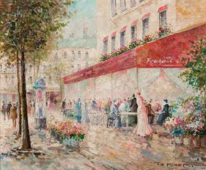 PENCK T.E 1929,Sidewalk Scene at Fouquet's Paris.,Skinner US 2019-07-19