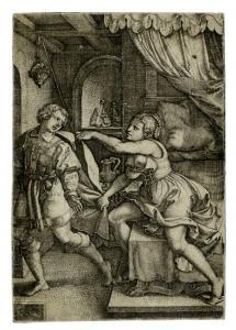 PENCZ Georg 1500-1550,Giuseppe e la moglie di Putifarre,1546,Gonnelli IT 2023-11-28