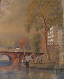 PENDER WALTER L 1904-1932,Steam boat moored up by the riverside,Tennant's GB 2023-05-05