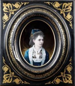 PENET Lucien 1834-1901,PORTRAIT DE JEUNE FEMME,1879,Pillon FR 2016-12-04