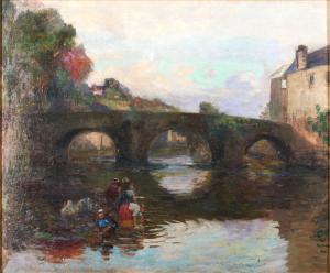 PENFOLD Frank Crawford 1849-1920,Bridge at Quimperlé,Skinner US 2023-09-19