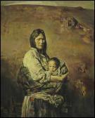 peng kwok bei 1949,Nomadic Mother and Child,1993,Heffel CA 2008-04-03