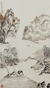 PENG LI,Figures in a Watery Landscape,1988,Bonhams GB 2005-09-13